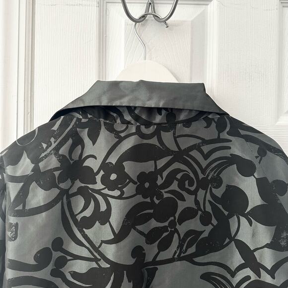 Shamask Bergdorf Goodman Silk Black Velvet Swirl Evening Boxy Blazer Coat 2 - Picture 8 of 12